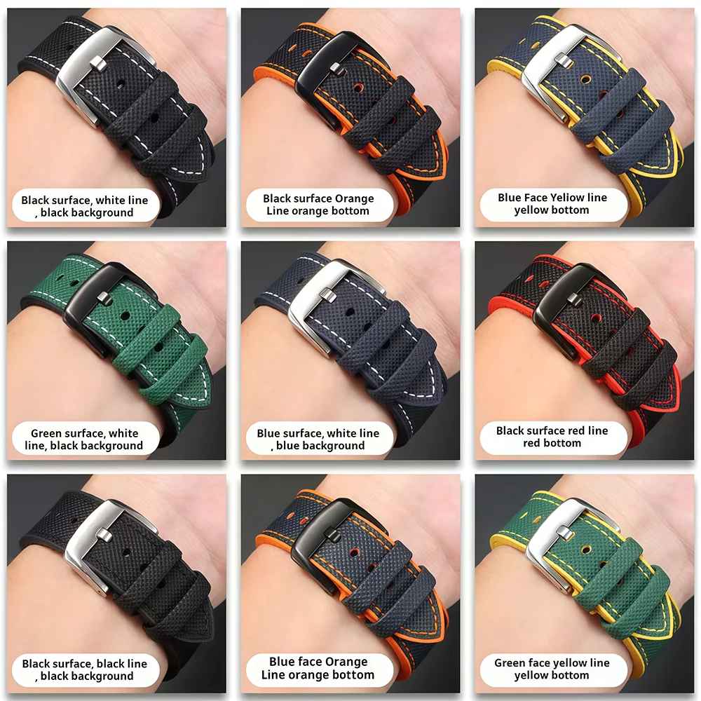 20 21 22m 23 24mm cinturino universale cinturino in gomma di nylon per Omega Seiko IWC Hamilton Oris Panerai Breitling cinturino da uomo cinturino