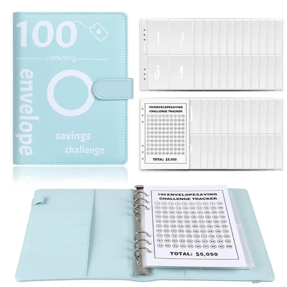 Envelope Notebook Water-resistant Envelope Water-resistant Binder with 100 Envelopes Money Saving Challenge Tracker for Planning