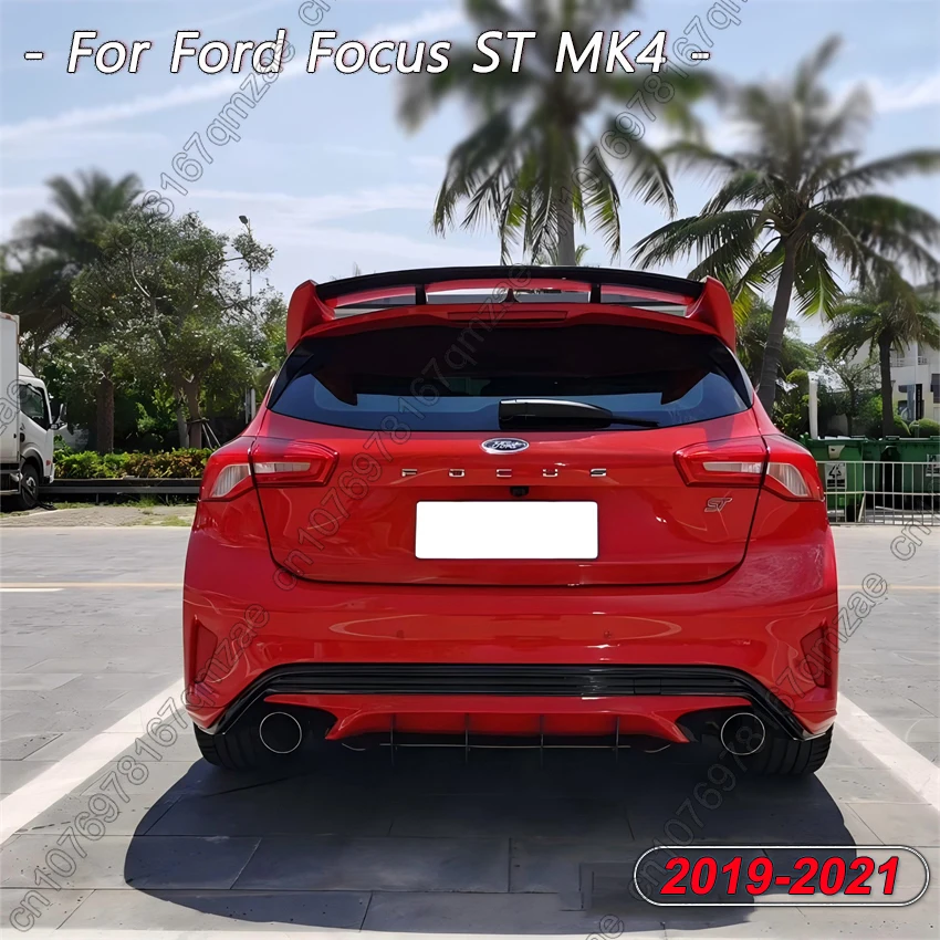 Side Splitters Spoiler Protection For Ford Focus ST MK4 2019-2021 Hatchback Sedan Modified Rear Lip Bumper Diffuser MX Style