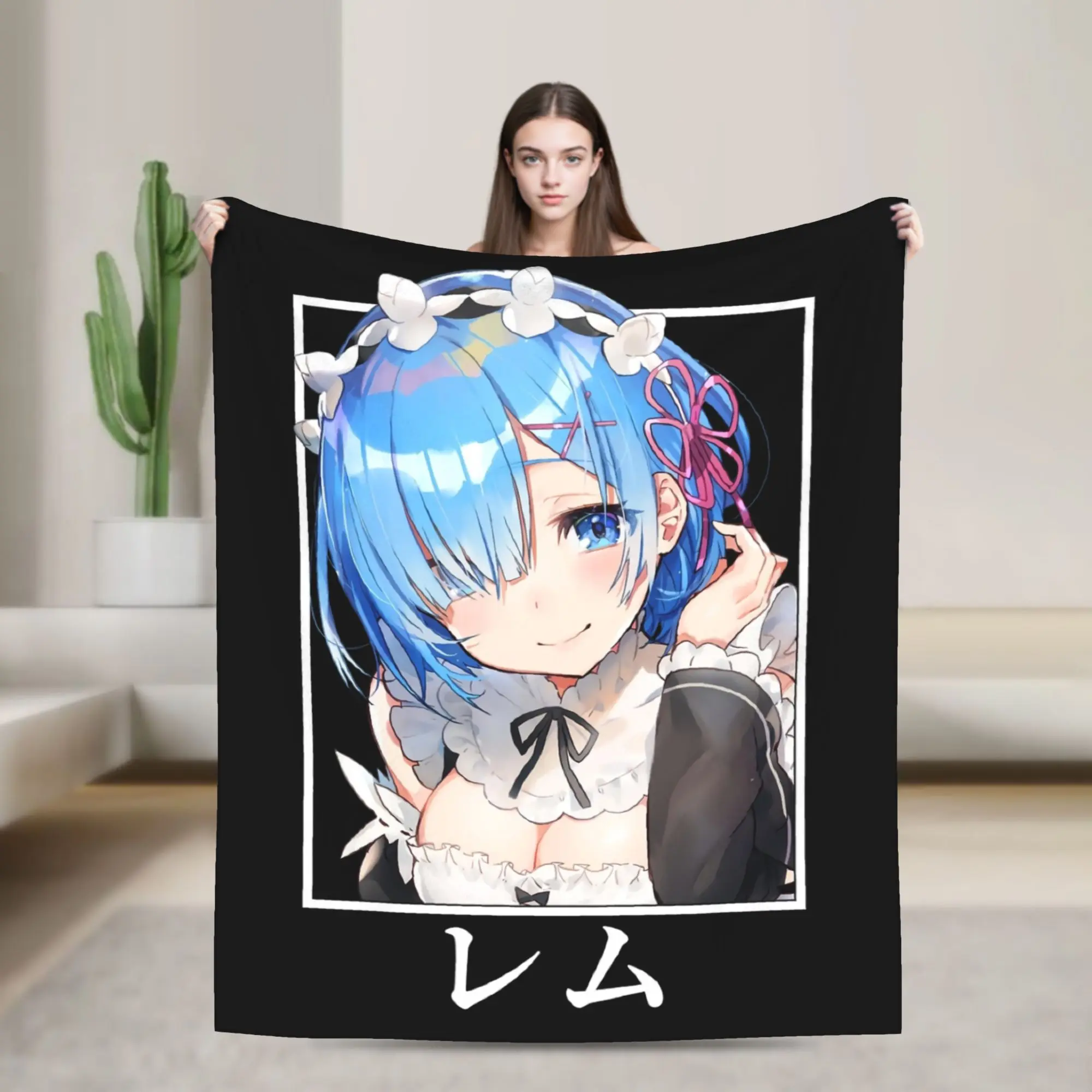 Rezero Rem Re:Life In A Different World From Zero Ram Blankets Fleece Textile Decor Warm Throw Blanket for Home Car Bedspread