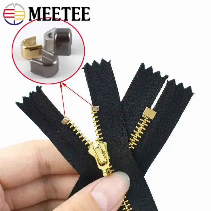 50g/100g/200g 3# 5# 8# 10# U-shaped Clamp Zipper Stopper Non-slip Top Stop Buckle for Metal Nylon Resin Zippers Repair Kit