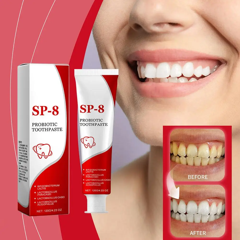 

Probiotic Toothpaste SP-8 Whitening Tooth Remove Plaque Fresh Oral Whitener Denta 100g Clean Teeth Breath Stains Hygiene Ne U0V9