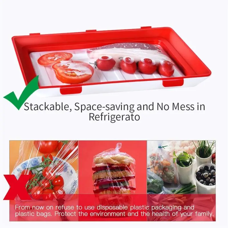 Reusable Textured Food Container Freshness Tray