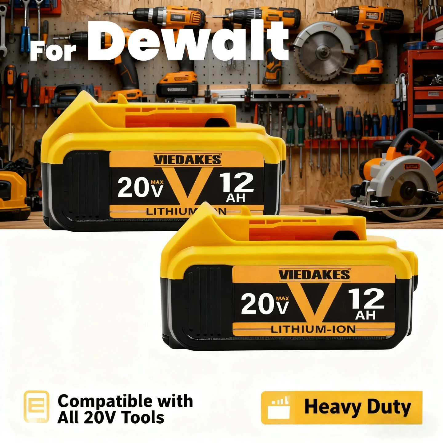 

✪100% new 20V 12.0Ah 12000mAh rechargeable lithium-ion battery ✔Suitable for Dewalt 20V battery ☑DCB200 DCB205 DCB206 DCB181№