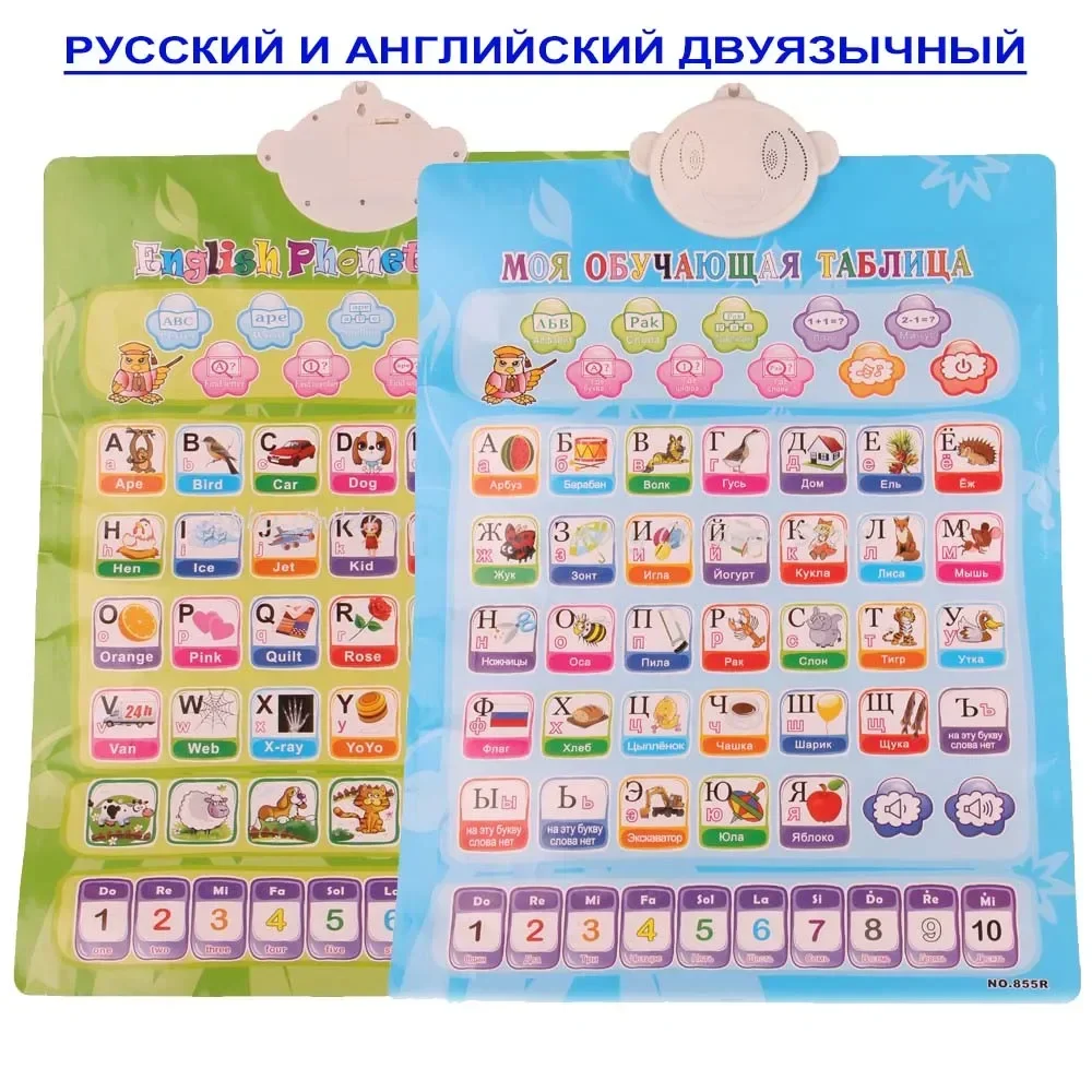 

Russian Language Learning & Education Baby Toy Alphabet Music Machine Phonic Wall Hanging Chart Talking Poster