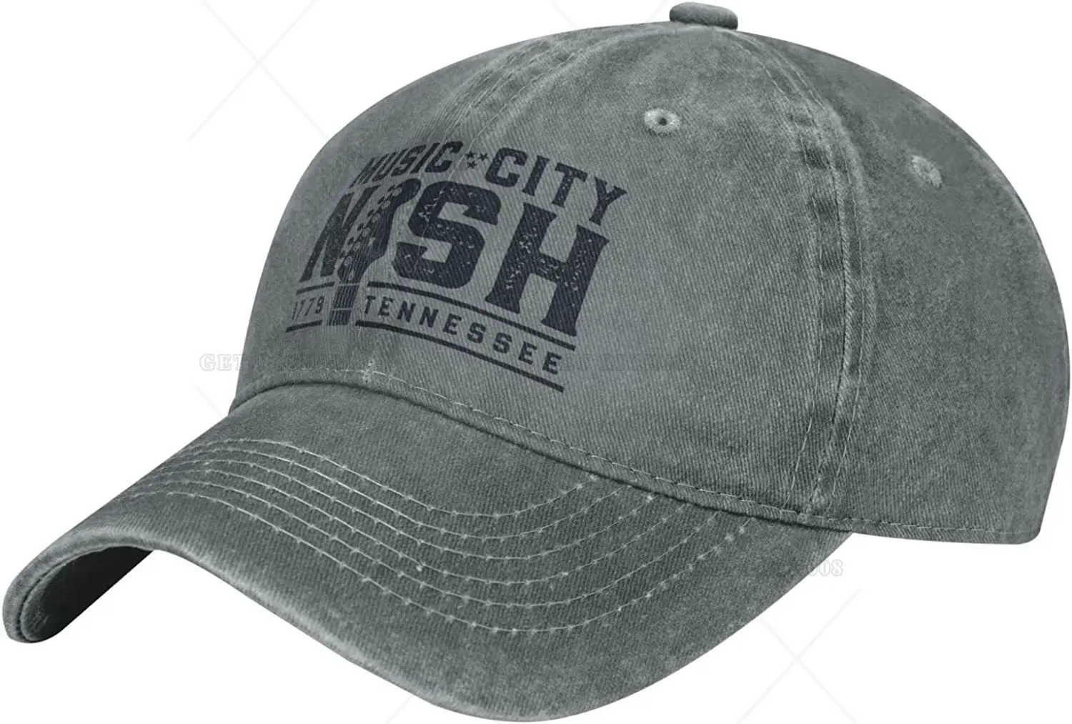 Nashville Music City Baseball Cap Unisex Adjustable Casual Denim Hat for Men Women Polyester Denim Adult Four Seasons Casual