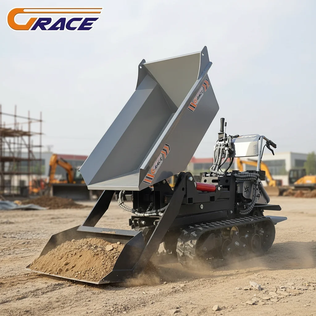 Fast Delivery Remote Control Mini Crawler Dumper 900kg Hydraulic Construction Track Dumper