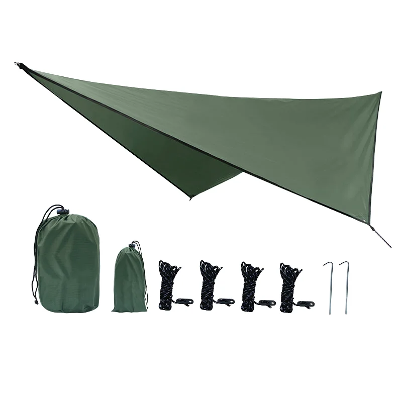

STLF Multi-Functional Triangular Canopy Tarp Waterproof Sun-Proof Outdoor Camping Tent Beach Sunshade Cloth Floor Cloth for Outd