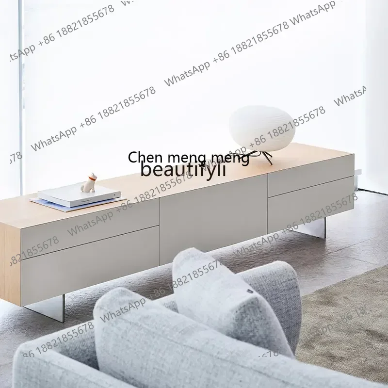 ss 8350  Nordic Living Room Side Cabinet Gray White Floor Cabinet Log Modern Simple TV Cabinet
