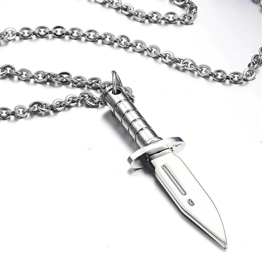 Gothic Knife Dagger Pendant Chokers Necklace Jewelry Gift For Men Women Gril Boy Punk Kpop Style Accessories Charm Novelty