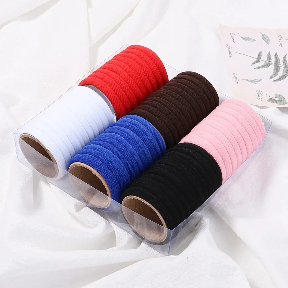 30Pcs/Set Women Elastic Hair Bands Girls Colorful Nylon Rubber Bands Headband Scrunchie Kids Ponytail Holder Hair Accessories