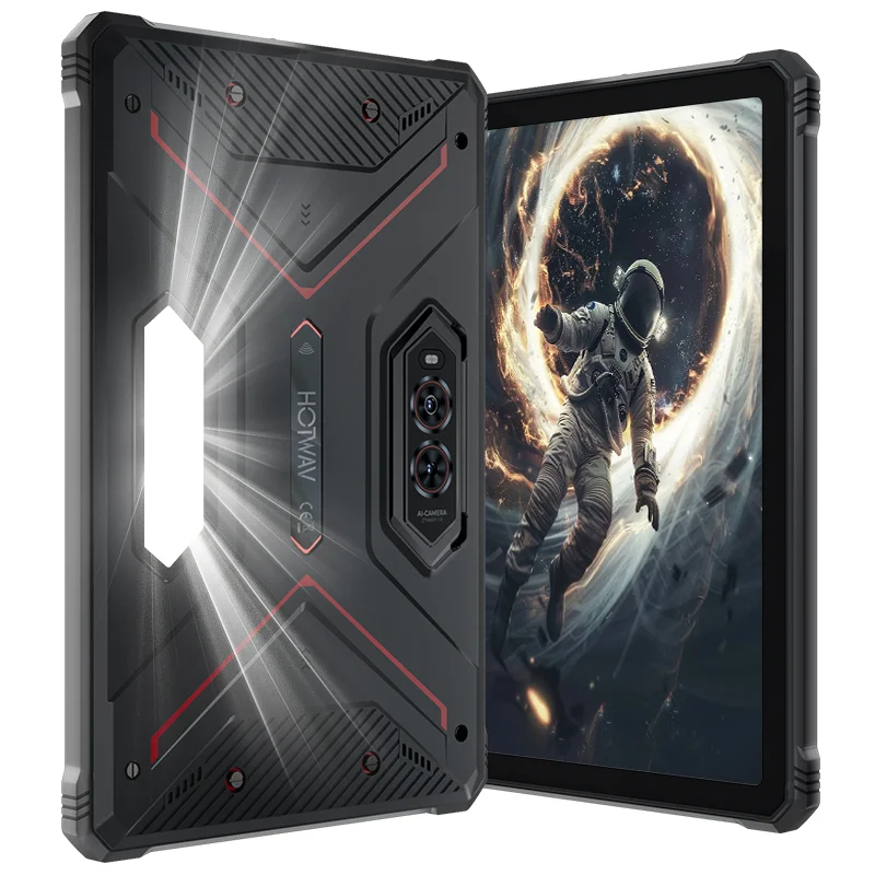 HOTWAV R9 Pro IP68 & IP69K Tablet 11'' FHD+ 2K Display 20080mAh Riesiger Akku 20W Schnellladung Super Campinglicht Pad Android 14 6GB 256GB 64MP + 16MP Kamera Global 4G Octa-Core Tablet-PC
