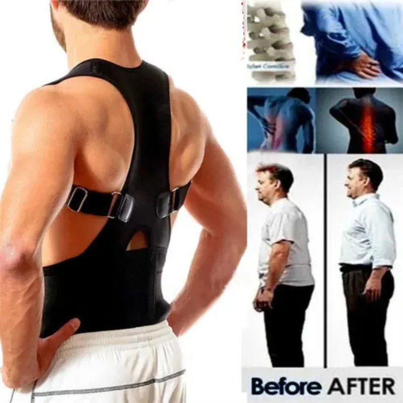 Magnetic Posture Corrector for Women Men Orthopedic Corset Back Support Belt Pain Back Brace Support Belt Magnets Therapy B002