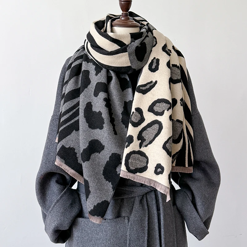 1 Pc Cashmere imitate Scarf Women Thick Warm Winter Leopard Blanket Brand Female Shawl Wrap Bufanda Poncho Echarpe Pashmina
