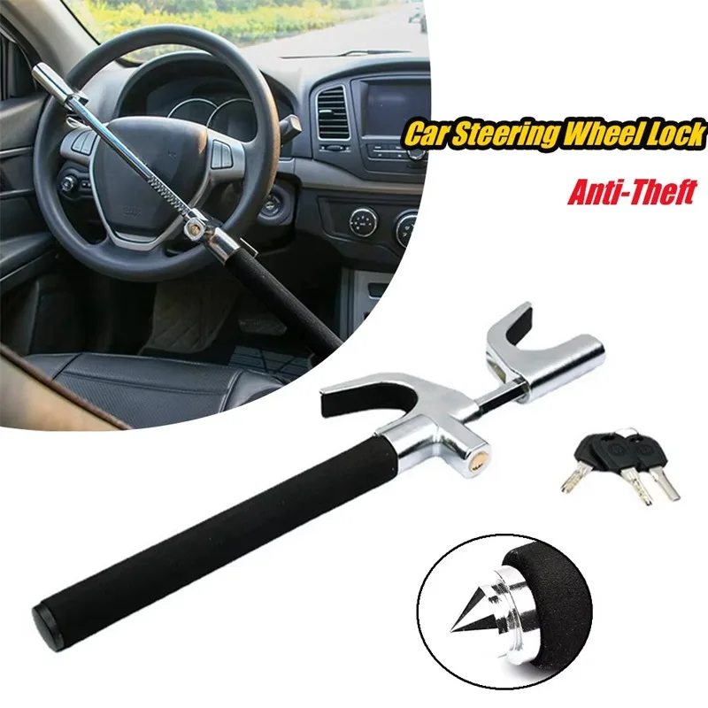 

Автомобильный замок на руль, отличная противоугонная способность, регулируемый телескопический замок для разбивания окон, телескопический замок, автомобиль для самообороны