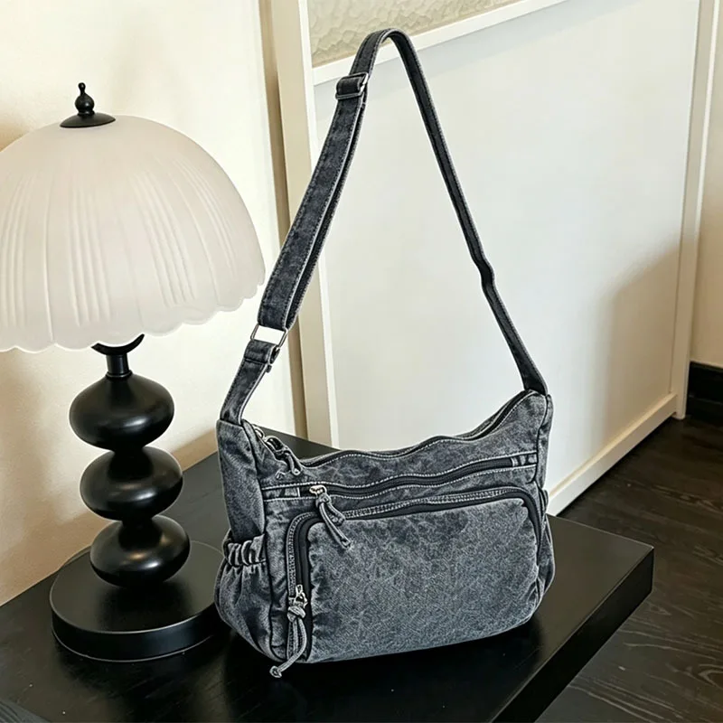 

Retro Lazy Denim Bag 2026 New Campus Literary Art Style Student Class One Shoulder Crossbody Bag Handbag Womens Crossbody Bag