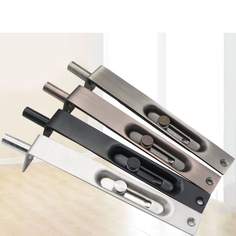 

Concealed Latch Stainless Steel Latch Anti-theft Door Seven-character Recessed Door Bolt Door Buckle 4-inch 22-wide Door Conceal