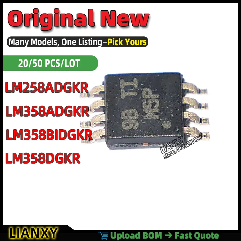 LM358ADGKR LM358DGKR LM258ADGKR LM358BIDGKR TSSOP-8 OP AMP OPERATIONAL AMPLIFIER New Original