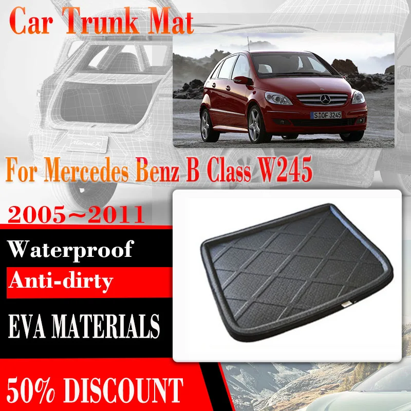 Car Rear Trunk Storage Pad For Mercedes Benz B Class W245 2005~2011 Waterproof Car Trunk Mats Carpets Organizer Auto Accessories