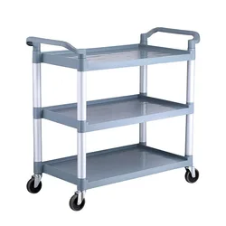 호텔 식당차Large Capacity Thickened Plastic Dining Cart  Silent  Load-bearing Tableware Collection Cart With 360°Swivel Wheels