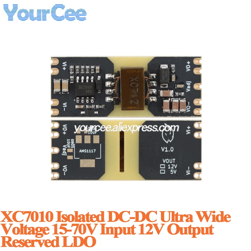 10 szt./1 szt. Moduł izolowanego zasilacza XC5015 JW3510 XC7010 DC-DC Szeroki zakres napięć wejściowych 9-42V na wyjście 5V 12V ±5V ±12V z zabezpieczeniem LDO — zdjęcie produktu 6