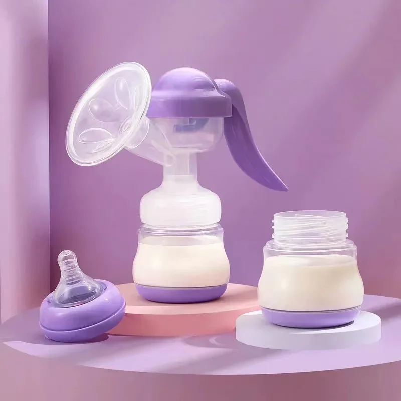 High suction manual breast pump, three in one breast milk storage and feeding, newborn bottle, multi-purpose, BPA free