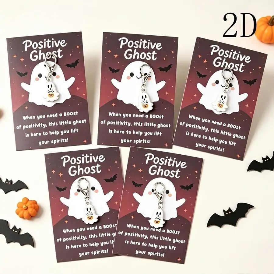 1/5/10/20/50/100pcs Halloween Ghost Keychains, Halloween Hanging Ornaments Suitable for Friends, Family, Colleagues' Halloween G