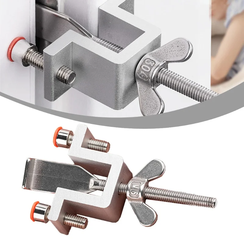 1Pc Portable Door Lock With Double Nut Adjustment Body Hotel Travel Self Defense Door Lock Anti Theft Door Lock Safety Lock image 6