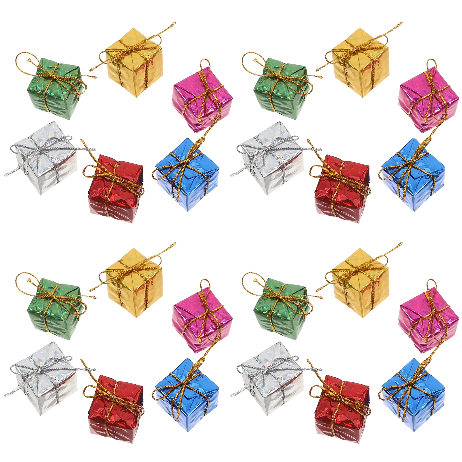 24 قطعة علب الهدايا الصغيرة naments 25x25x25 مللي متر فقاعة المواد شجرة هدية الكريسماس صناديق زينة معلقة لوازم