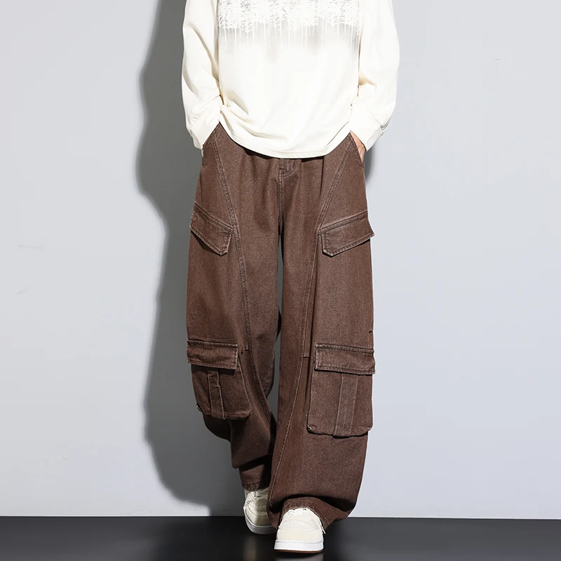 Abbigliamento da lavoro da uomo per giovani all'aperto per l'autunno Pantaloni larghi e casual di fascia alta di fascia alta Pantaloni a gamba dritta da uomo alla moda