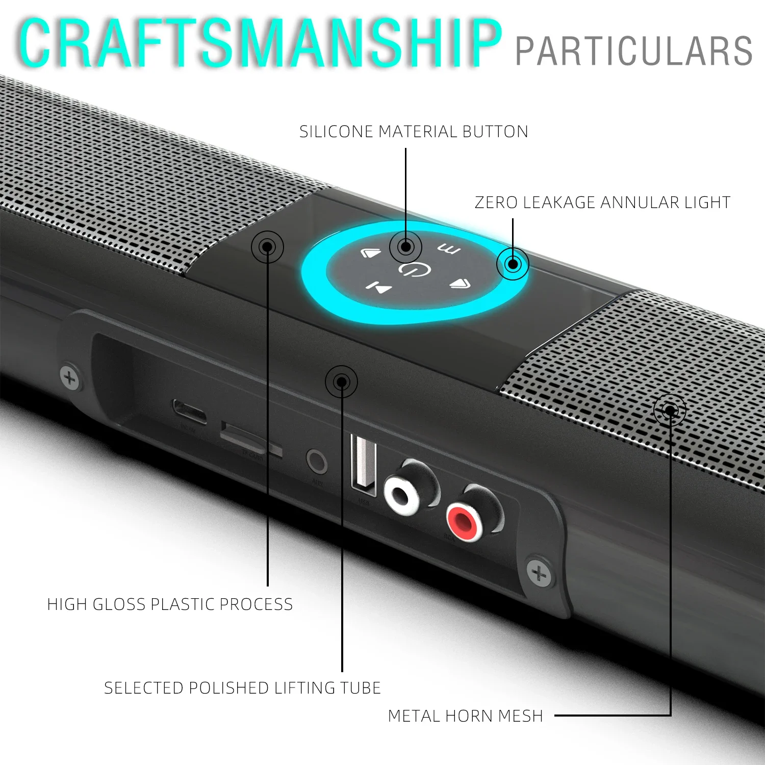 Imagem -03 - Altifalante Portátil Compatível com Bluetooth Barra de Som Coluna sem Fios Home Theater Sistema de Som tv pc Rca 60w Tws