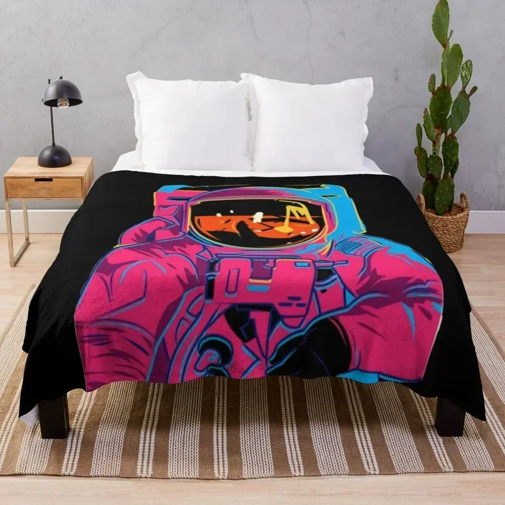 

Trippy rainbow Astronaut Throw Blanket Soft Home Decor Blanket for Couch Bedroom
