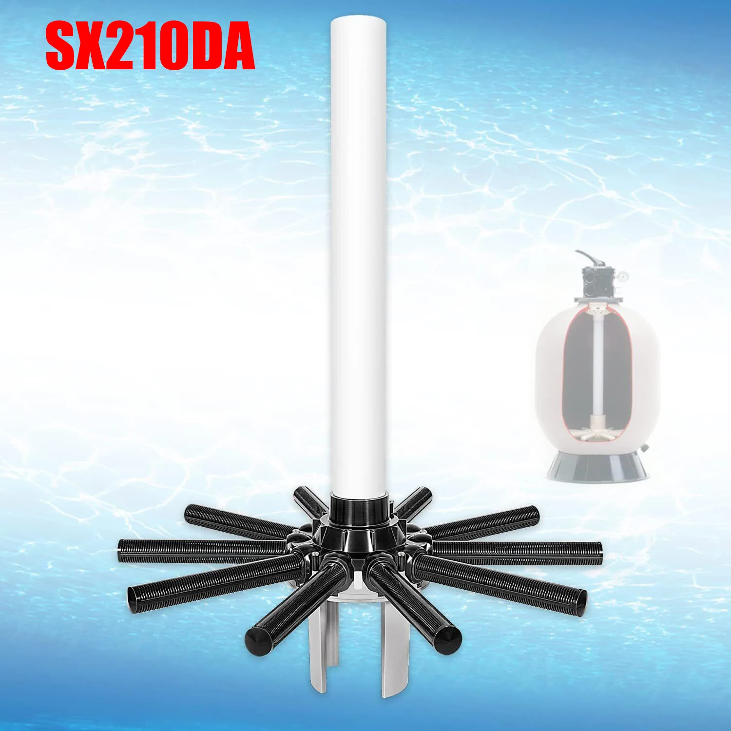 TML SX210DA Lateral Assembly with Center Pipe Compatible with Hayward Pro Series Sand Filter and Automatic Skimmers S210T 23 3/4