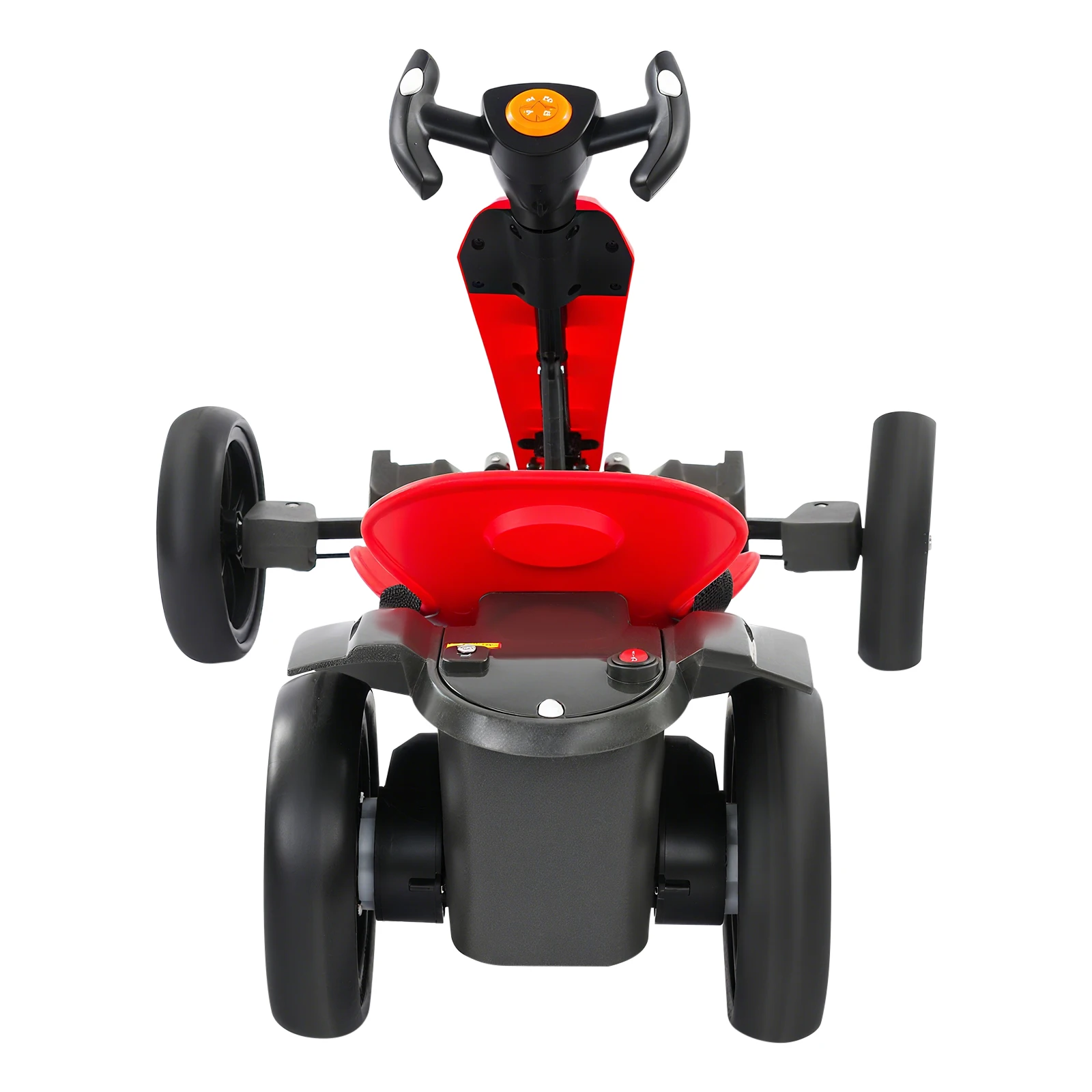 รถโกคาร์ทไฟฟ้าสำหรับเด็ก, มอเตอร์คู่ 390 แบบพับได้สำหรับเด็ก, รถโกคาร์ทแบบใช้เท้าถีบพร้อมเบาะปรับระดับได้และไฟ/เสียงเพลง