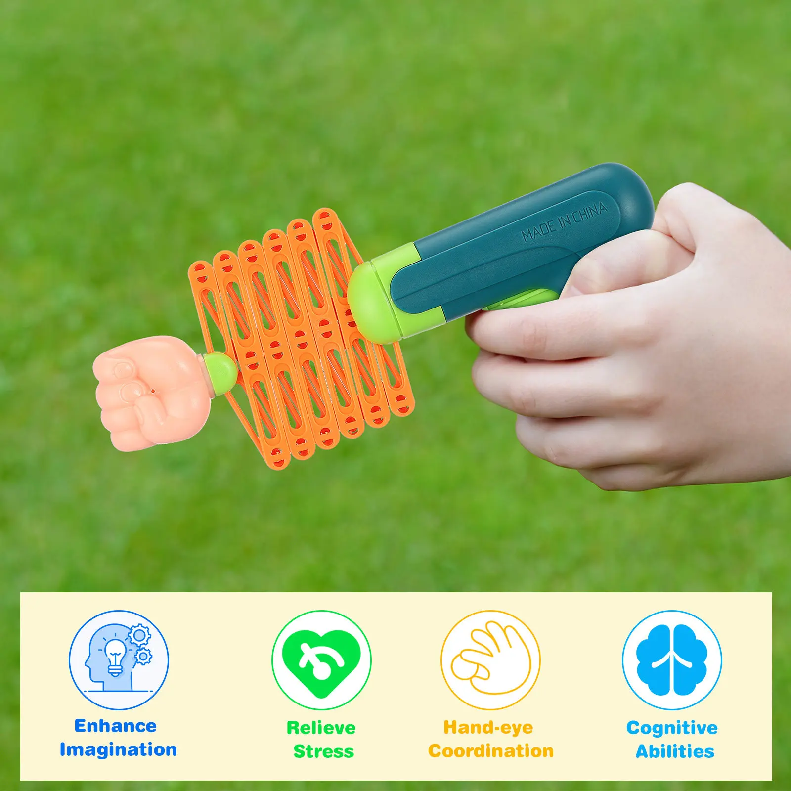 Ensemble de 2 jouets farces pour enfants, poings télescopiques, cadeau amusant pour le bureau, pour les garçons et les filles, fête d'anniversaire, amusant, anti-stress