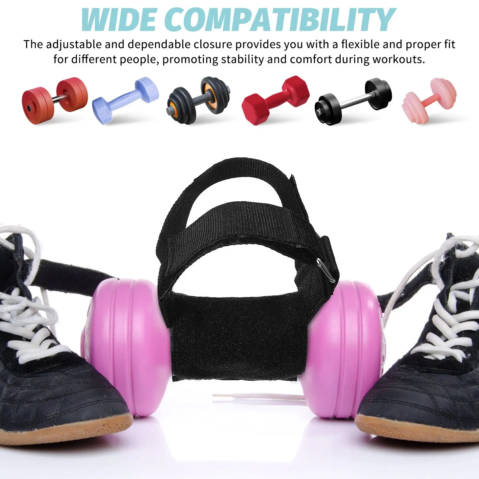 Ankle Weight Belt Dumbbell Foot Holder Gym Straps Resistance Bands Strengthener Pair Adjustable Fit Leg Workout Accessory