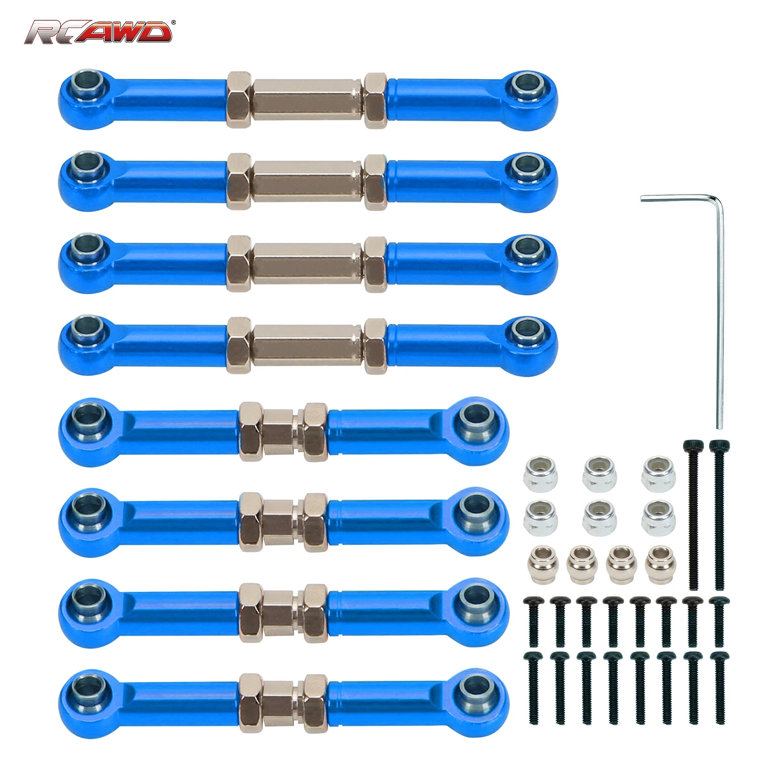 8pcs/set  #45 steel&alloy turnbuckles/upper&lower link/linkage set  for FMS EAZYRC Roc Hobby FCX24 1/24 crawlers upgrade parts