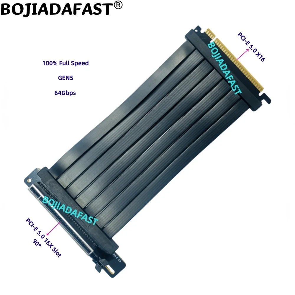 

90-градусный PCI-E 5,0 16X к X16 GEN5, удлинительный кабель графического процессора, 0,2 м, 0,3 м, 0,4 м, 0,5 м, 0,6 м для RTX5070 RTX5080 RTX5090