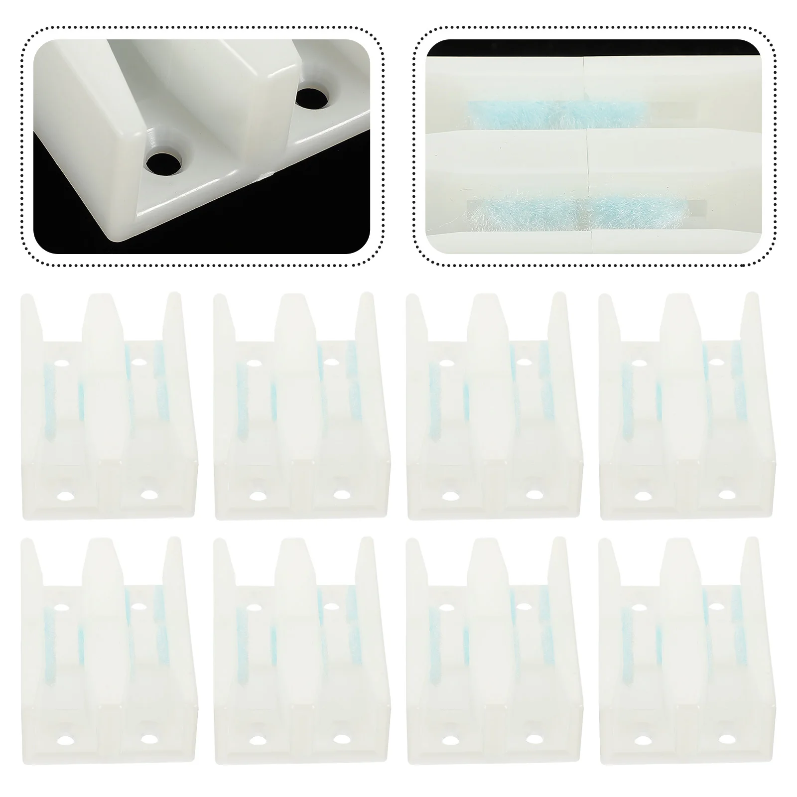 

8Pcs Glass Sliding Door Bottom Guide Deep Groove Plastic Floor Rail for Shower Roller Door Stay Precision Stable