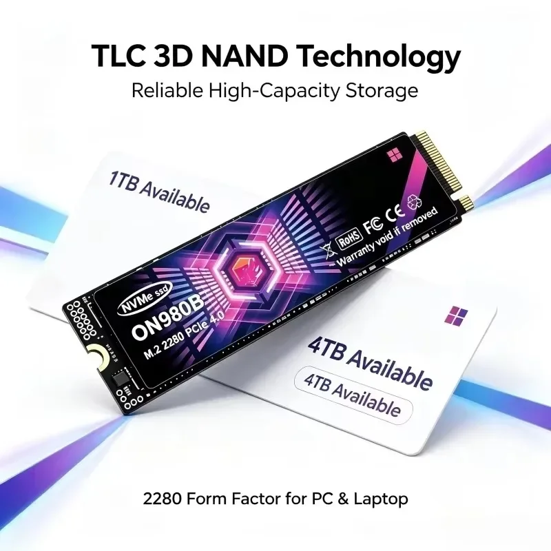 Original ON980B M.2 NVMe SSD,Portable 500GB-4TB up to 3500MB/s,Solid State Hard Disk Drive for Laptop Desktop Computers.