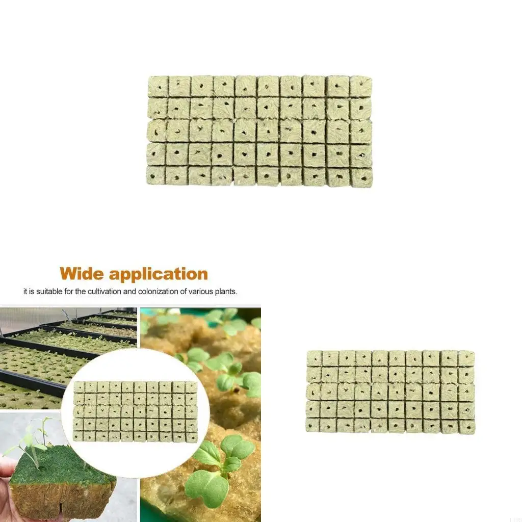 F19B Hydrophonic Rock Wool Cubes Water Retention Aeration Optimal Root Growth 50pcs