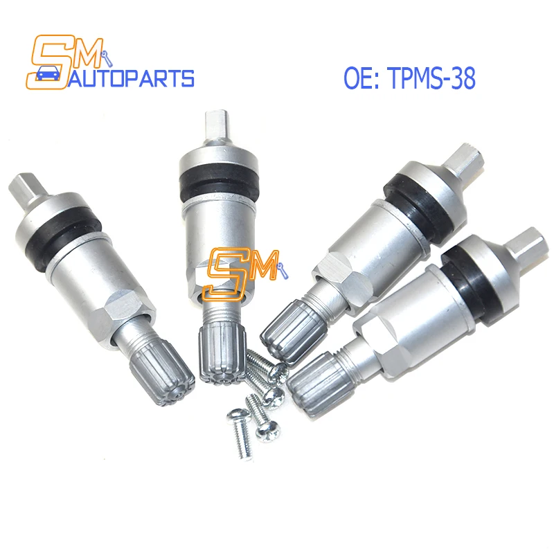 

New TPMS-38 4Pcs Tire Valves Aluminum Alloy TPMS Replacement Fit For Ram Chevrolet Kia