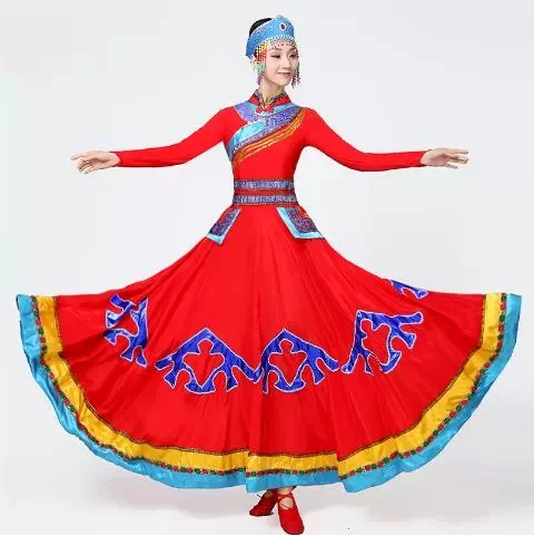 

Modern Monolian Dance Costumes Traditional inner ethnice style wear Stage show Chinese folk Dance Outfits