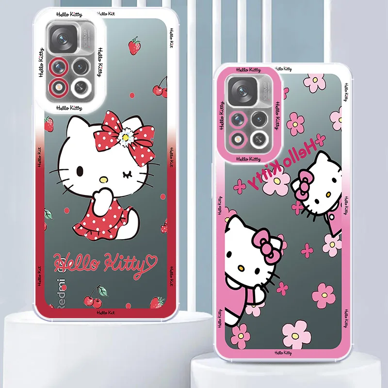 Cute Melody Hello Kitty For Xiaomi Redmi 12 10 9 A1 K40 A10 S Pro Note C T 4G 5G Soft Silicone Angel Eyes Phone Case