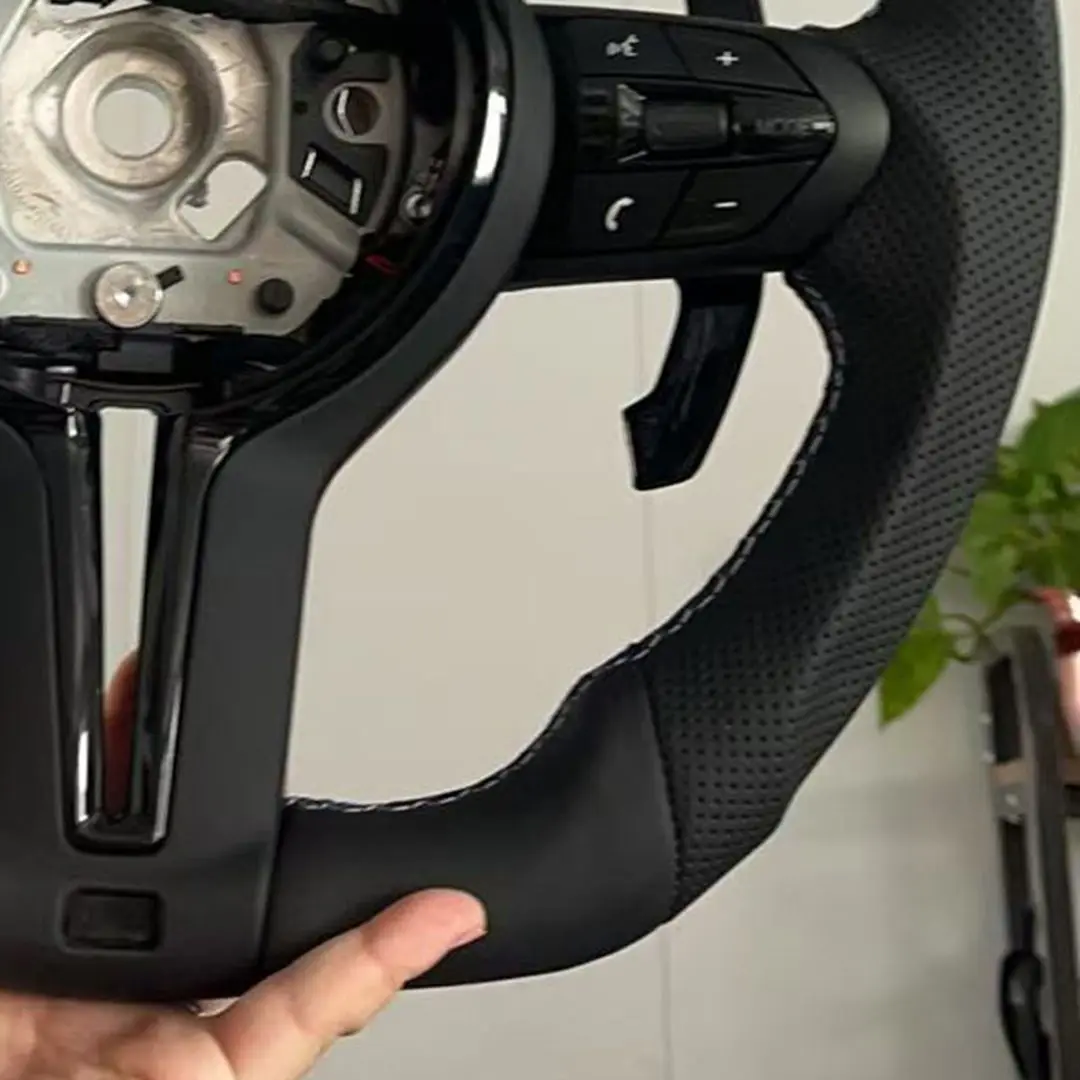 For BMW F07 F01 F10 F15 F31 F32 F36 F20 F26 E92 F80 F90 E60 X6 E71 X5 E70 M3 M4 M5 M6 LED Leather M Sport Steering Wheel view 4