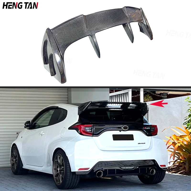 

For Toyota GR Yaris Carbon Fiber Rear Roof Spoiler Rear Wing T Style Car Accessories Rear Wing