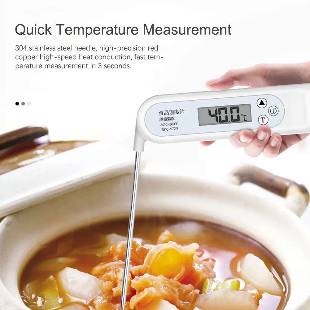 Termómetro Digital de alta precisión para cocina, pantalla LED de lectura instantánea para agua, aceite, leche y carne, con sonda para Chef