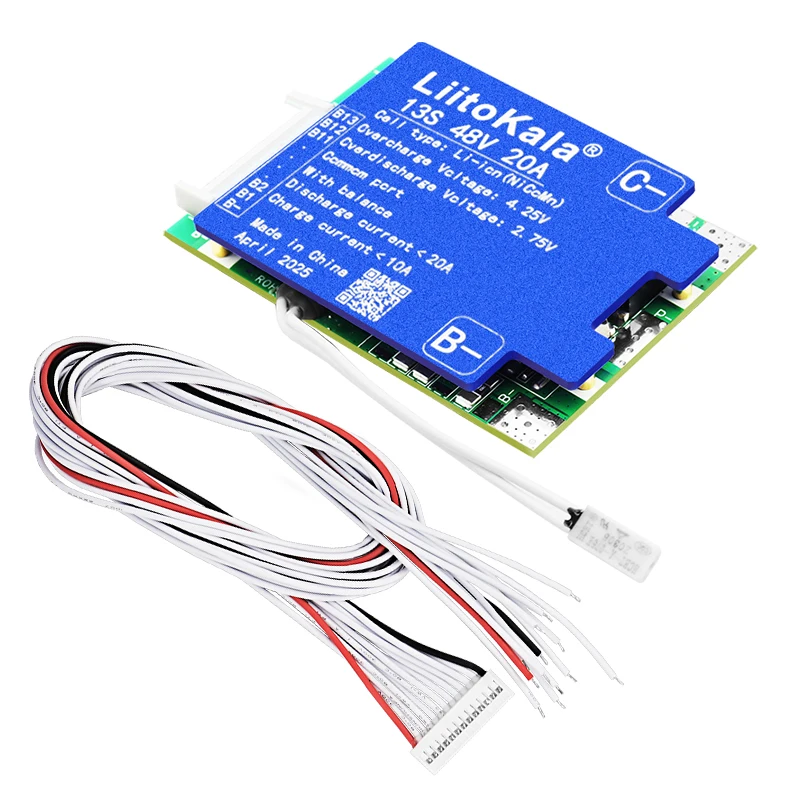 1-10 Uds LiitoKala 13S-48V20A-BMS 18650 Li-ion paquete de litio BMS placa PCB PCM equilibrio placa de circuitos integrados para Arduino