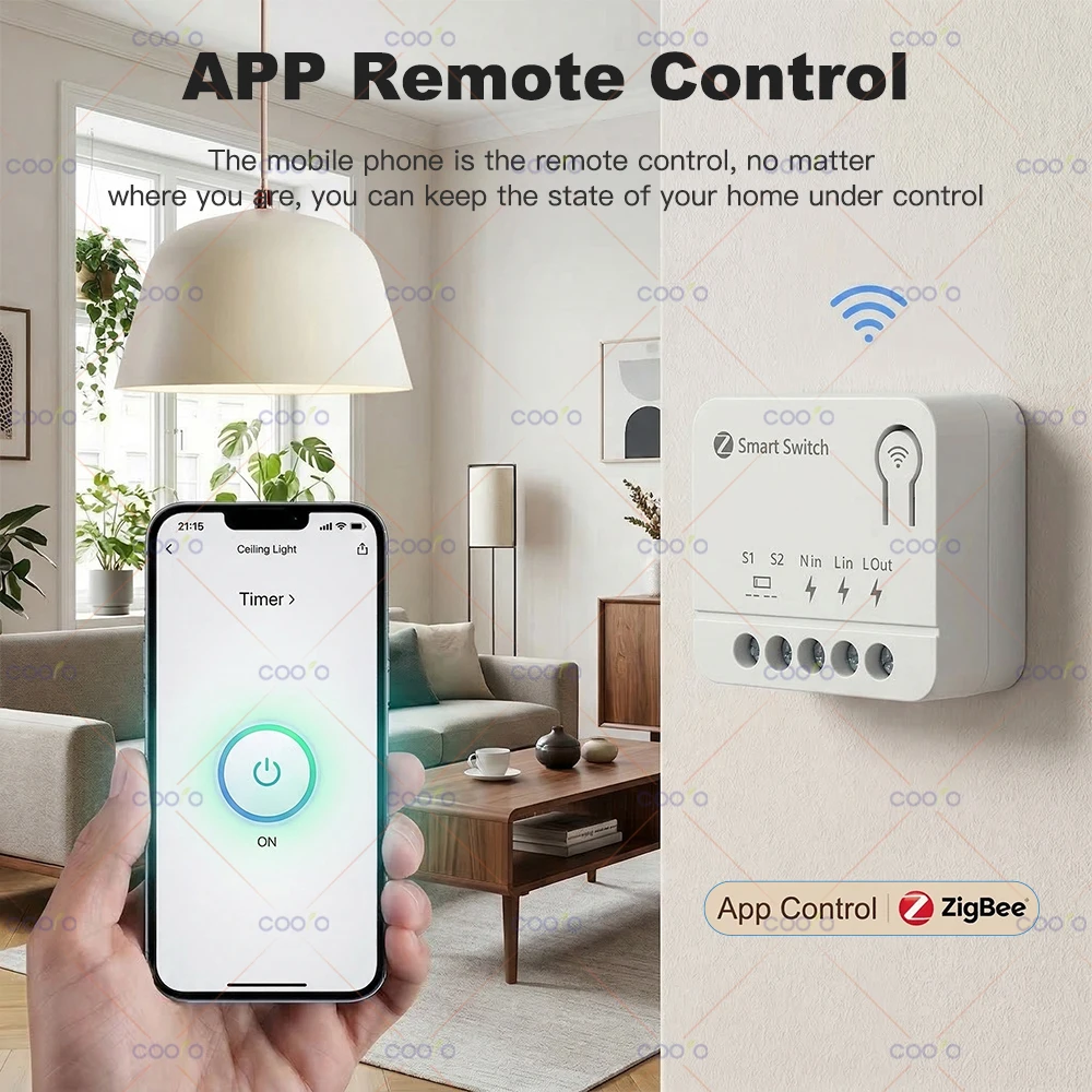 Tuya Zigbee Mini Smart Switch Module Smart Home Relay Automation Breaker Works with Alexa Google Home Alice Smart Life Need Hub image 3