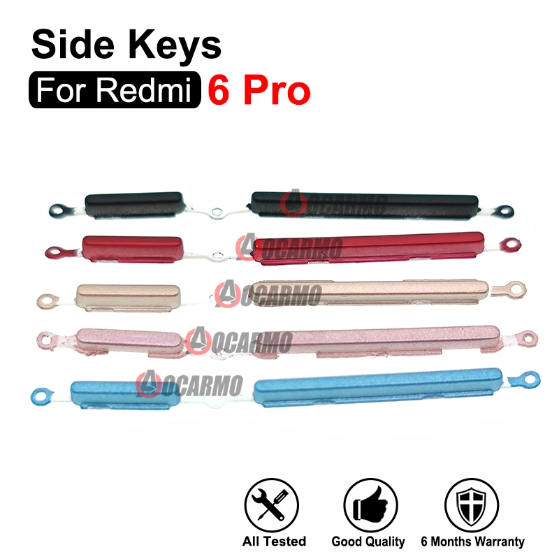 

1Pcs Black/ Gold /Blue /Red Power On/ Off Volume Buttons Side Key Replacement Parts For Redmi 6Pro 6 Pro